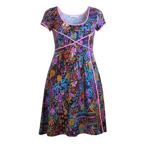 Matthew Williamson Abstract Floral Cap Sleeve Wool Dress UK 12 (Fits US 6-8) EUC